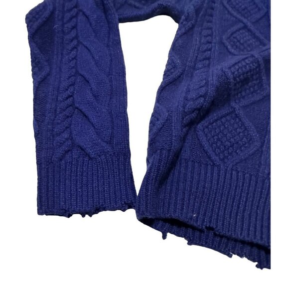 RtA Zane Reverse V-Neck Cable Knit Sweater,  Blue, Size S, New with tag - Picture 11 of 16